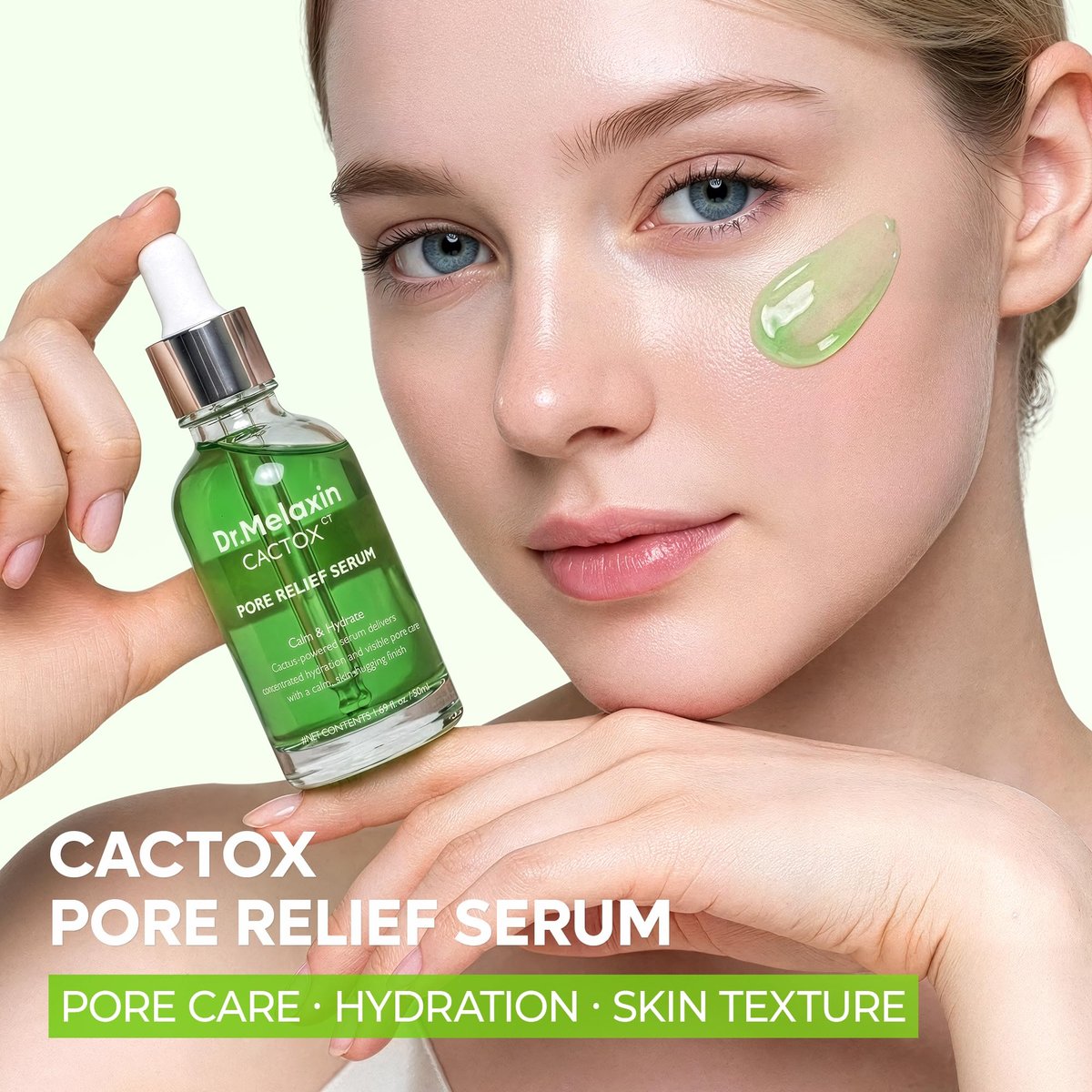 Dr.Melaxin Cactox Pore Relief Serum 80ml – Pore Minimizer & Hydrating Face Serum with Triple Hyaluronic Acid, Deep Moisture, Texture Smoothing & Clear Skin Care Avelisse