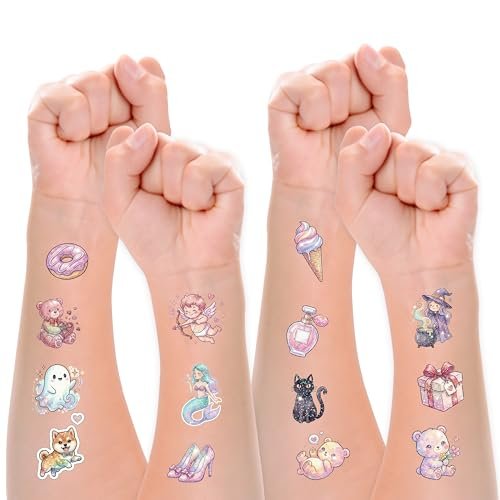 Glitter Temporary Tattoos for Girls – 30 Sheets Butterfly, Mermaid & Fairy Stickers for Kids | Birthday Party Favors & Goodie Bag Stuffers - görsel 18