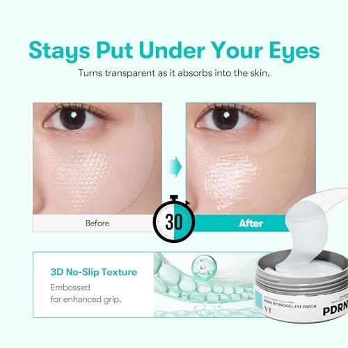 VT COSMETICS PDRN Hydrogel Eye Patch (60 Patches / 30 Pairs) – Vegan PDRN, Retinal & Collagen Under Eye Patches for Dark Circles, Puffiness & Wrinkles, Hydrating Anti-Aging Korean Skincare Avelisse