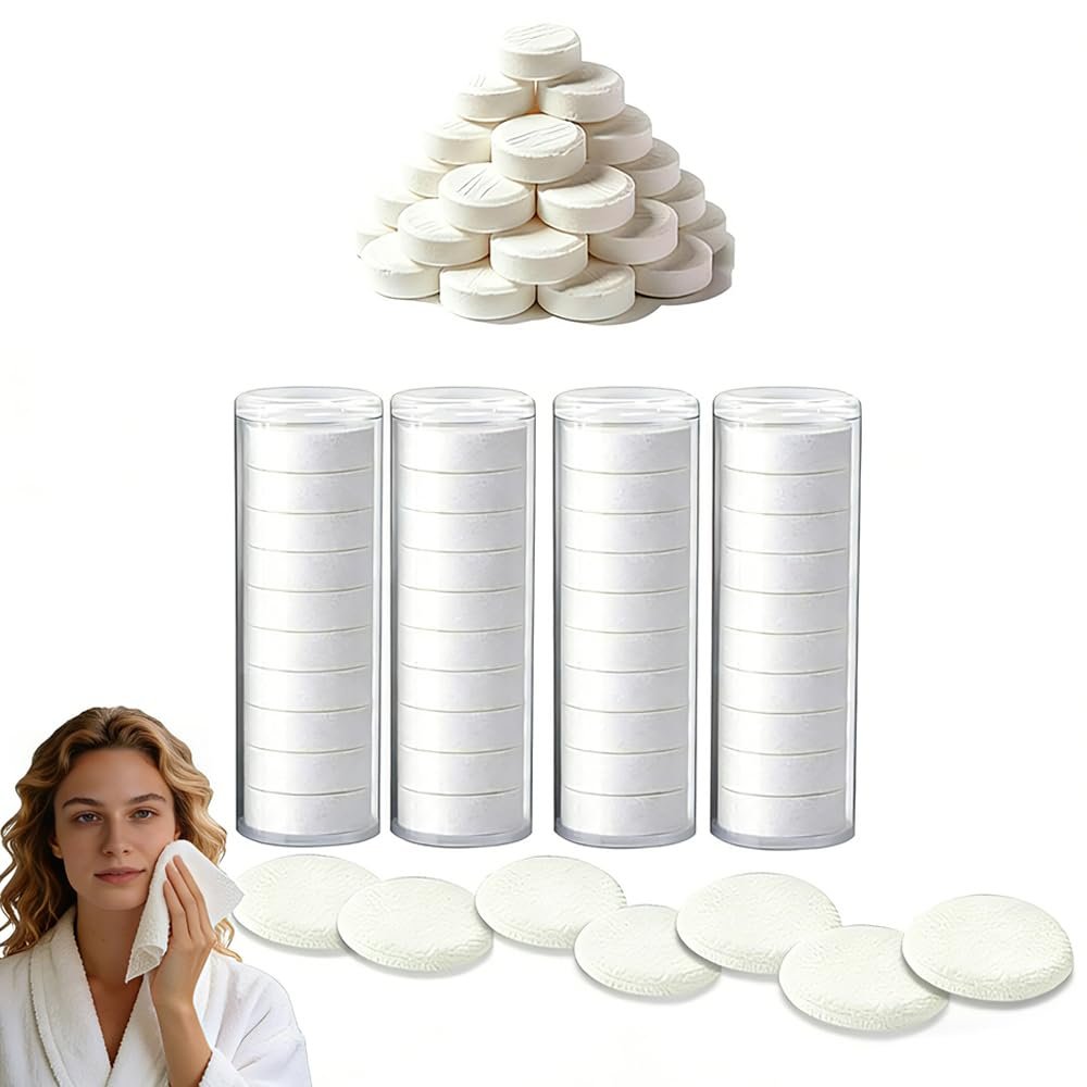 MEIBK Disposable Face Towel - Portable Compressed Hot Towel, Cotton, 80-Pack Avelisse