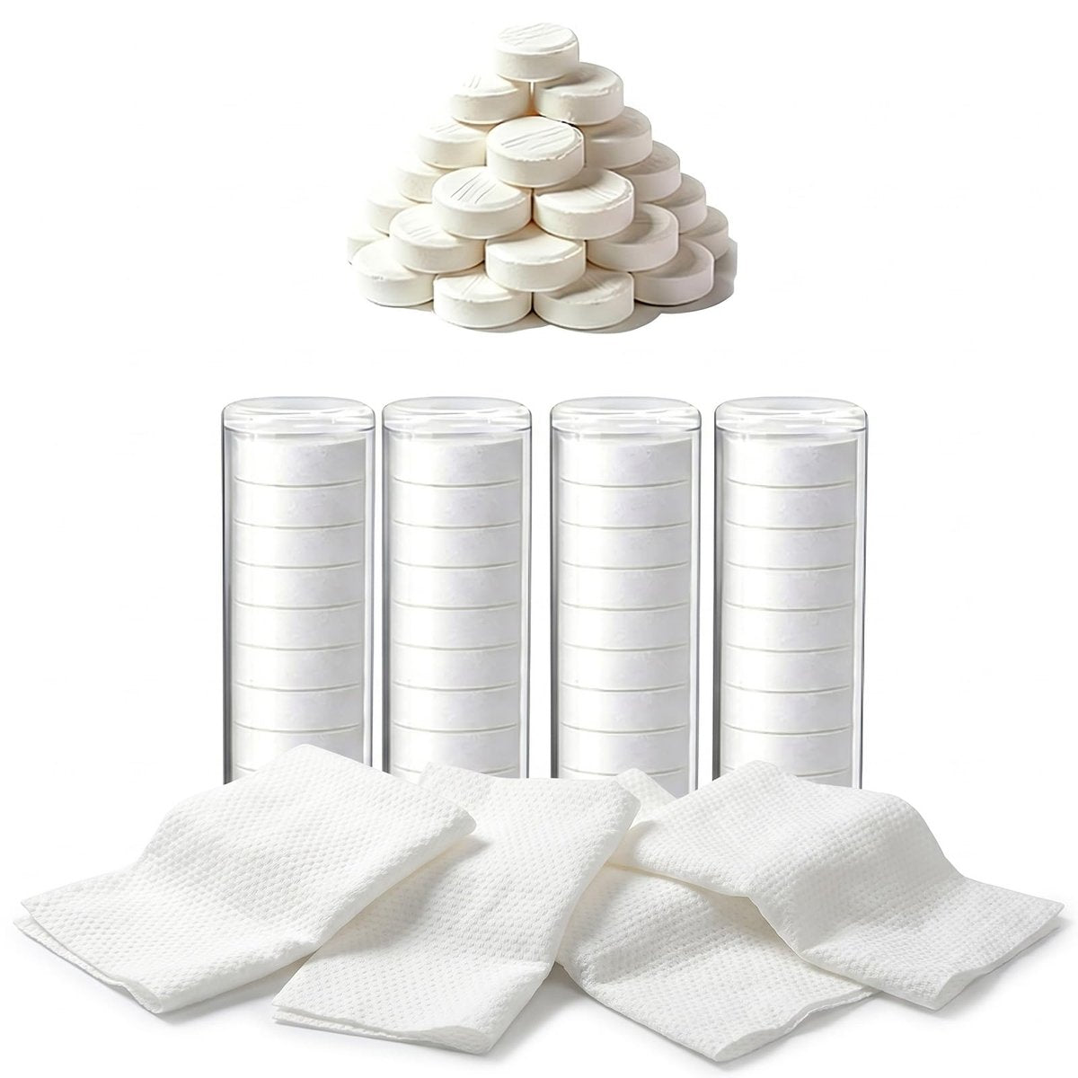 MEIBK Disposable Face Towel - Portable Compressed Hot Towel, Cotton, 80-Pack Avelisse