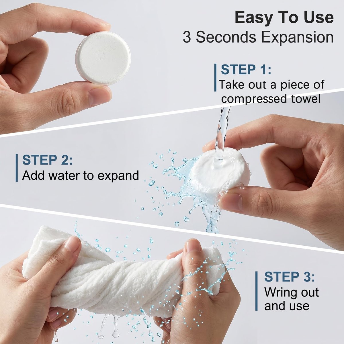 MEIBK Disposable Face Towel - Portable Compressed Hot Towel, Cotton, 80-Pack Avelisse