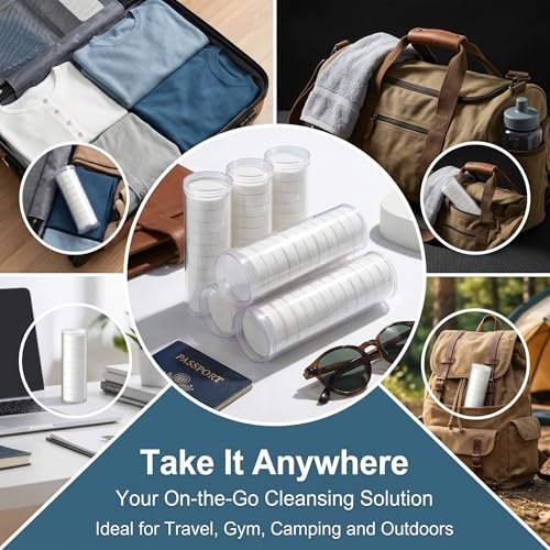 MEIBK Disposable Face Towel - Portable Compressed Hot Towel, Cotton, 80-Pack Avelisse