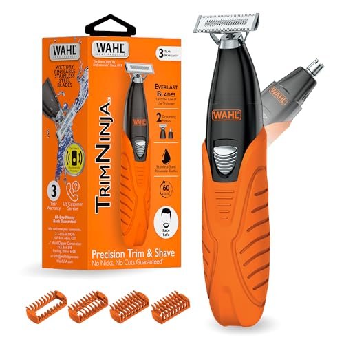 Wahl Trim Ninja Hybrid Electric Shaver – 2-in-1 Beard Trimmer & Nose Hair Trimmer for Men, Model 3030114 Avelisse