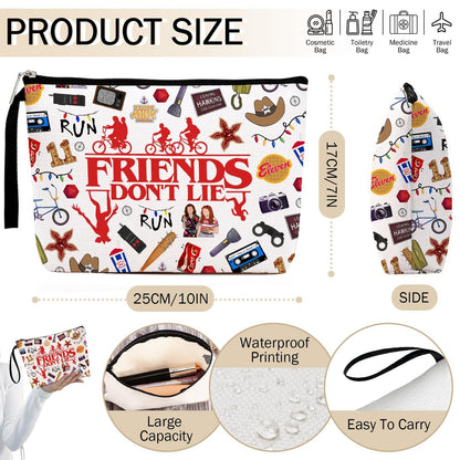 Huatsing Retro TV Graphic Cosmetic Pouch - Friendship Thing Makeup Bag for Women, Travel Toiletry Organizer, Birthday Gift for Mom Daughter Best Friend Avelisse
