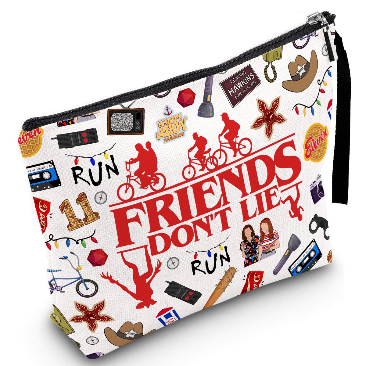 Huatsing Retro TV Graphic Cosmetic Pouch - Friendship Thing Makeup Bag for Women, Travel Toiletry Organizer, Birthday Gift for Mom Daughter Best Friend Avelisse