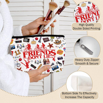 Huatsing Retro TV Graphic Cosmetic Pouch - Friendship Thing Makeup Bag for Women, Travel Toiletry Organizer, Birthday Gift for Mom Daughter Best Friend Avelisse