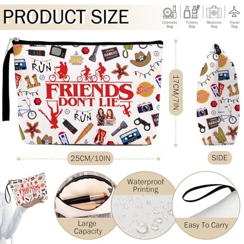 Huatsing Retro TV Graphic Cosmetic Pouch - Friendship Thing Makeup Bag for Women, Travel Toiletry Organizer, Birthday Gift for Mom Daughter Best Friend Avelisse