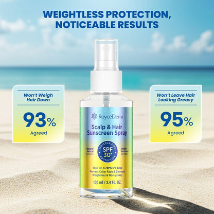 Roycederm Hair and Scalp Sunscreen Spray SPF 30+ – UV Protection, 80-Min Water-Resistant, Non-Greasy Scalp Mist for Beach, Pool & Outdoor Activities (100ml, Pack of 2) Avelisse