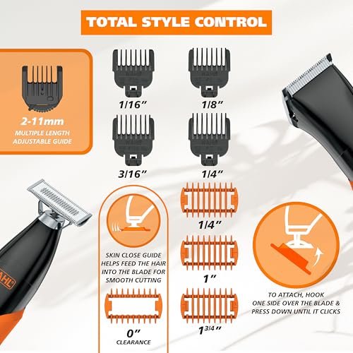 Wahl Trim Ninja All in One Hybrid Electric Razor and Beard Trimmer for Men – All Body Electric Shaver, Hair Trimmer, Precision Detail Trimmer, Ear & Nose Hair Trimmer – Model 3030115 Avelisse