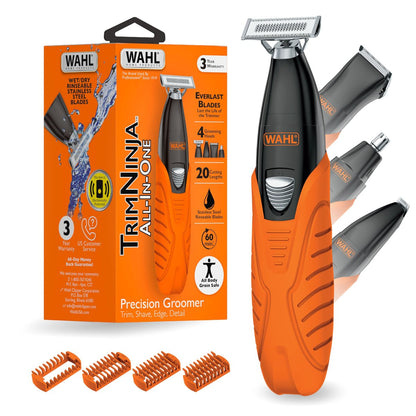 Wahl Trim Ninja All in One Hybrid Electric Razor and Beard Trimmer for Men – All Body Electric Shaver, Hair Trimmer, Precision Detail Trimmer, Ear & Nose Hair Trimmer – Model 3030115 Avelisse