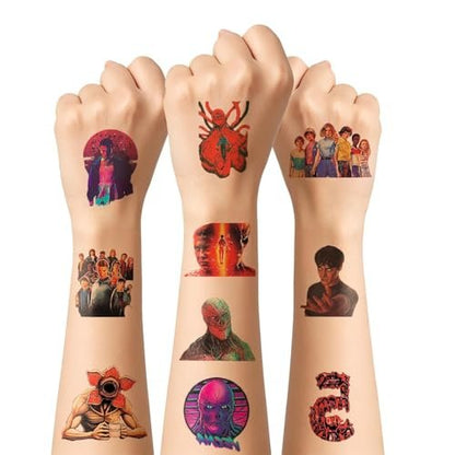 50PCS Stranger Season 5 Movie Temporary Tattoos for Kids - Birthday Party Favors, Decoration Sticker Gifts for Girl Boy Home Activity Class Prizes Carnival Christmas Rewards