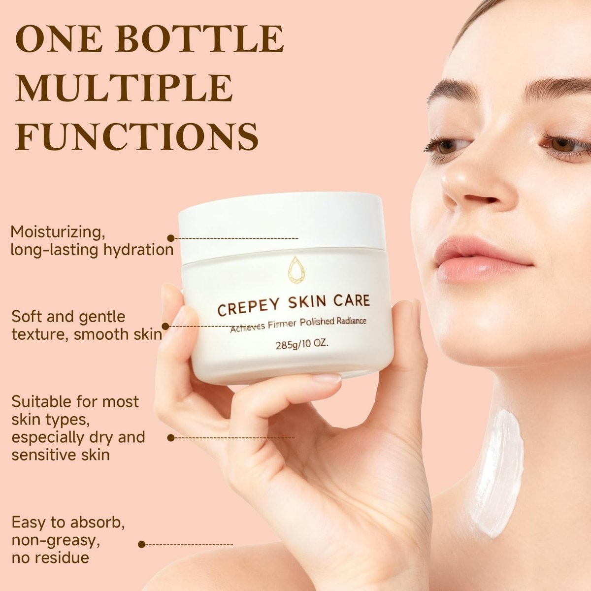MOCKGVY Crepe Firming Body Cream – Extra Large 10 oz – Anti-Aging Moisturizer for Crepe Skin, Boosts Collagen & Elastin for Neck, Arms, Legs Avelisse
