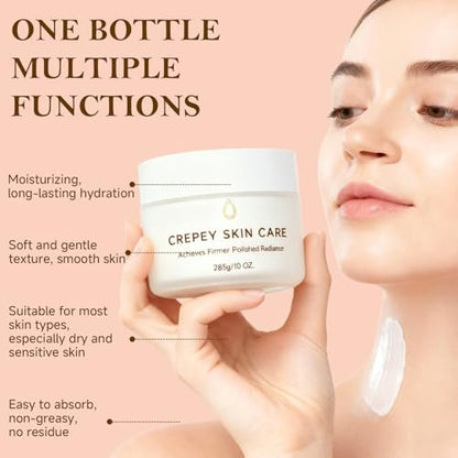 MOCKGVY Crepe Firming Body Cream – Extra Large 10 oz – Anti-Aging Moisturizer for Crepe Skin, Boosts Collagen & Elastin for Neck, Arms, Legs Avelisse