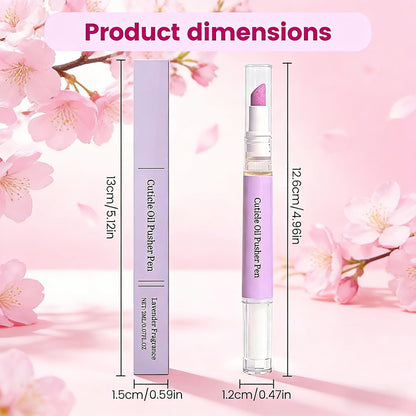 Yiueoiar 2 Pack Cuticle Oil Pusher Pen - Ceramic Cuticle Oil for Dry Nails & Cuticles, No Leak Travel Size Cuticle Pusher Pen, Moisturizing Nail Care Treatment for DIY Manicure & Salon Use