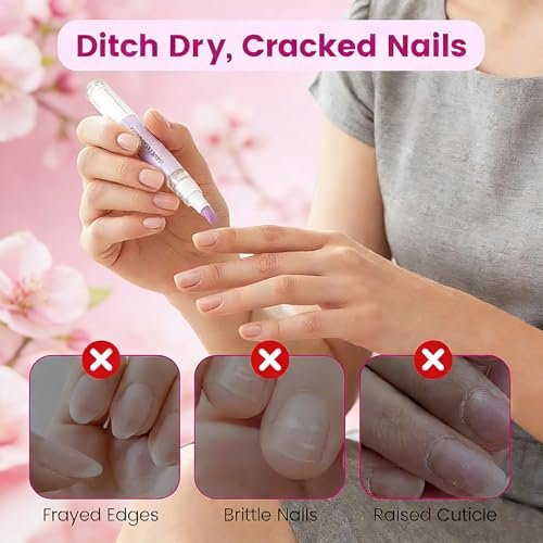 Yiueoiar 2 Pack Cuticle Oil Pusher Pen - Ceramic Cuticle Oil for Dry Nails & Cuticles, No Leak Travel Size Cuticle Pusher Pen, Moisturizing Nail Care Treatment for DIY Manicure & Salon Use - görsel 8