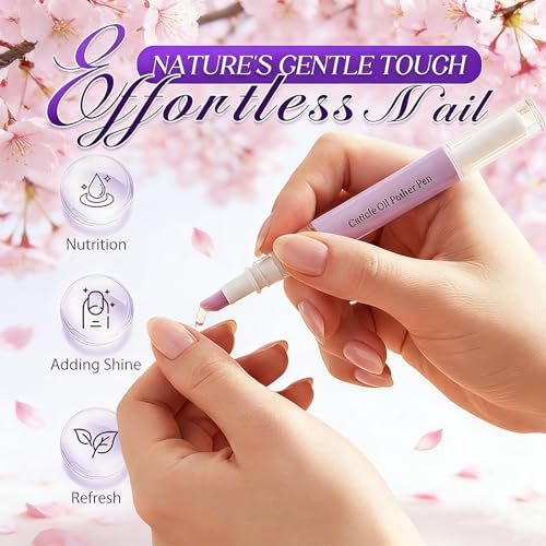 Yiueoiar 2 Pack Cuticle Oil Pusher Pen - Ceramic Cuticle Oil for Dry Nails & Cuticles, No Leak Travel Size Cuticle Pusher Pen, Moisturizing Nail Care Treatment for DIY Manicure & Salon Use - görsel 6