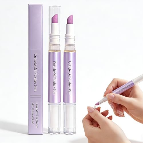 Yiueoiar 2 Pack Cuticle Oil Pusher Pen - Ceramic Cuticle Oil for Dry Nails & Cuticles, No Leak Travel Size Cuticle Pusher Pen, Moisturizing Nail Care Treatment for DIY Manicure & Salon Use - görsel 2