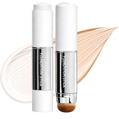 PLYNXE Korean Color Changing Foundation Stick - 3-in-1 White to Natural Cream Stick, Medium to Full Coverage