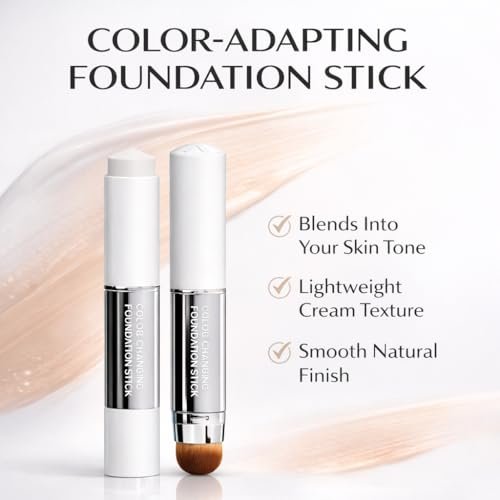 PLYNXE Korean Color Changing Foundation Stick - 3-in-1 White to Natural Cream Stick, Medium to Full Coverage - görsel 4