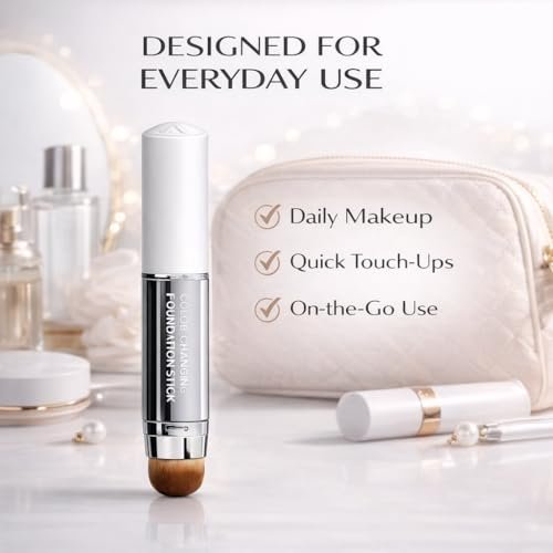 PLYNXE Korean Color Changing Foundation Stick - 3-in-1 White to Natural Cream Stick, Medium to Full Coverage - görsel 10