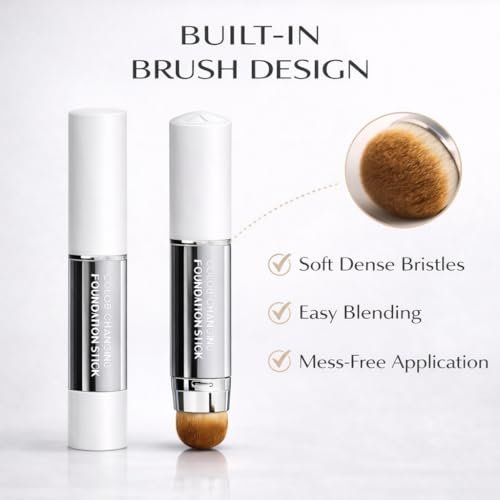 PLYNXE Korean Color Changing Foundation Stick - 3-in-1 White to Natural Cream Stick, Medium to Full Coverage - görsel 12