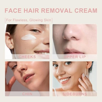 Flawless Facial Hair Removal Cream for Women – Sensitive Skin Depilatory, 1.69 Fl Oz Avelisse