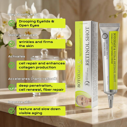 Botoxmix & Vita-A Retinol Shot Wrinkle-Lift Tightening Cream – High-Strength Retinoid Anti-Aging Cream with Natural Pore Minimizer (2-Pack, 0.5 oz Each) Avelisse