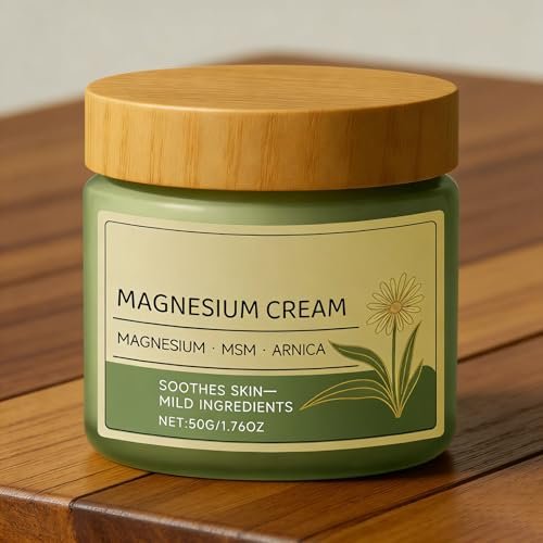 Magnesium Cream with MSM & Arnica – Fast Absorbing, Non-Greasy Soothing Cream for Daily Total Comfort (1.76 oz) Avelisse