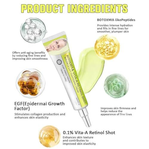 2-Pack Botoxmix & Vita-A Retinol Shot Wrinkle-Lift Tightening Cream - Instant Face Lift, Pore Minimizer, Reduces Wrinkles and Fine Lines for All Skin Types - görsel 6