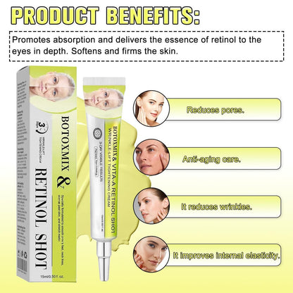 2-Pack Botoxmix & Vita-A Retinol Shot Wrinkle-Lift Tightening Cream - Instant Face Lift, Pore Minimizer, Reduces Wrinkles and Fine Lines for All Skin Types