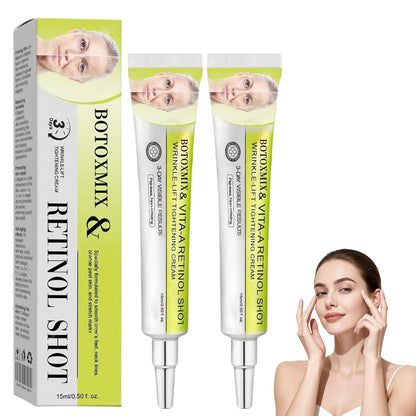 2-Pack Botoxmix & Vita-A Retinol Shot Wrinkle-Lift Tightening Cream - Instant Face Lift, Pore Minimizer, Reduces Wrinkles and Fine Lines for All Skin Types