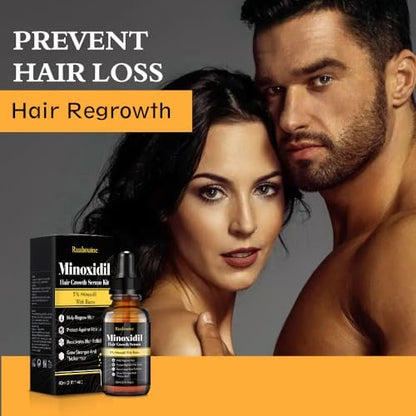5% Minoxidil Hair Regrowth Oil for Men and Women – Extra Strength Topical Serum for Hair Loss, Promotes Thicker, Healthier Hair and Beard Growth Kit, 2.11 fl.oz (Pack of 2) Avelisse