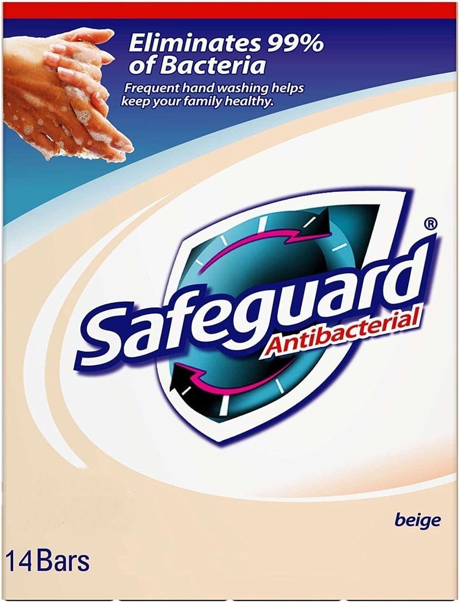 Safeguard Antibacterial Soap Bars, 4 oz (113 g) Each, 14-Pack - Beige Avelisse
