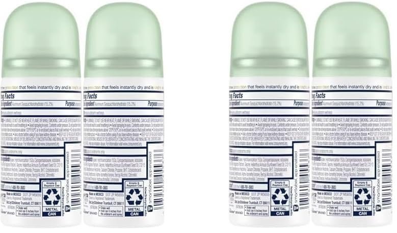 Dove Advanced Care Cool Essentials Antiperspirant & Deodorant Dry Spray – Travel Size 1 oz (Pack of 4) – 72-Hour Sweat & Odor Protection, Cool Fresh Scent with Pear and Cucumber Avelisse