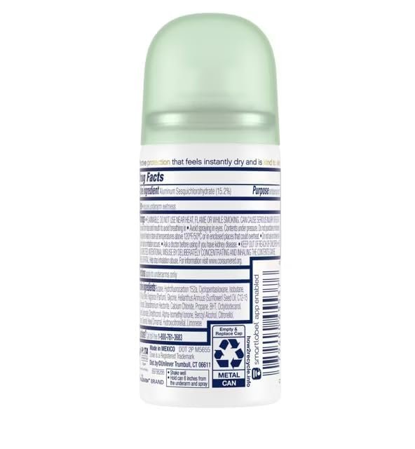 Dove Advanced Care Cool Essentials Antiperspirant & Deodorant Dry Spray – Travel Size 1 oz (Pack of 4) – 72-Hour Sweat & Odor Protection, Cool Fresh Scent with Pear and Cucumber Avelisse
