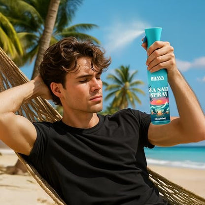BRAVA NOT TAMED, JUST BRAVA Sea Salt Spray for Men – Natural Texturizing Spray for Beach Waves, Volume & Hold, 10 Oz