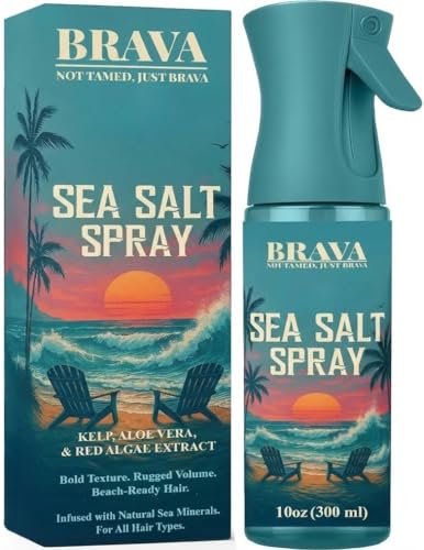 BRAVA NOT TAMED, JUST BRAVA Sea Salt Spray for Men – Natural Texturizing Spray for Beach Waves, Volume & Hold, 10 Oz