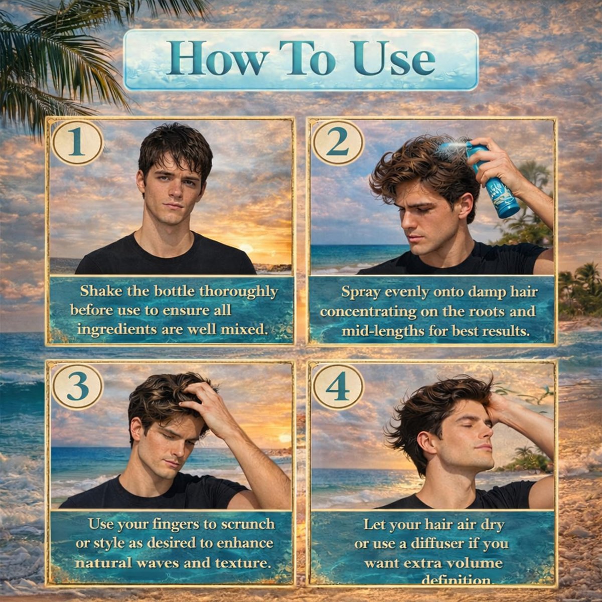 BRAVA NOT TAMED, JUST BRAVA Sea Salt Spray for Men – Natural Texturizing Spray for Beach Waves, Volume & Hold, 10 Oz - görsel 9