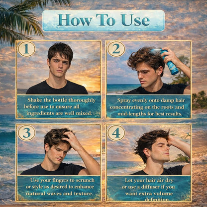 BRAVA NOT TAMED, JUST BRAVA Sea Salt Spray for Men – Natural Texturizing Spray for Beach Waves, Volume & Hold, 10 Oz