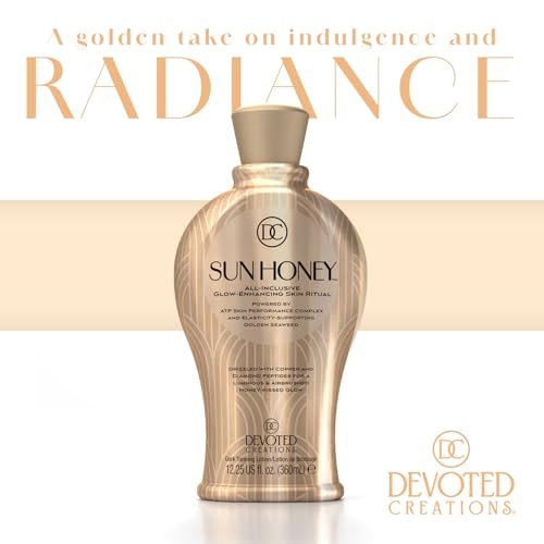 Devoted Creations Sun Honey All-Inclusive Glow-Enhancing Plateau Breaking Optimizer Ultra-Hydrating Dark Tanning Lotion, 12.25 Fl Oz Avelisse