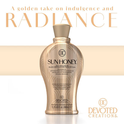 Devoted Creations Sun Honey All-Inclusive Glow-Enhancing Plateau Breaking Optimizer Ultra-Hydrating Dark Tanning Lotion, 12.25 Fl Oz Avelisse