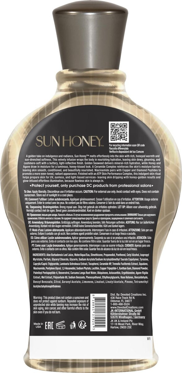 Devoted Creations Sun Honey All-Inclusive Glow-Enhancing Plateau Breaking Optimizer Ultra-Hydrating Dark Tanning Lotion, 12.25 Fl Oz Avelisse