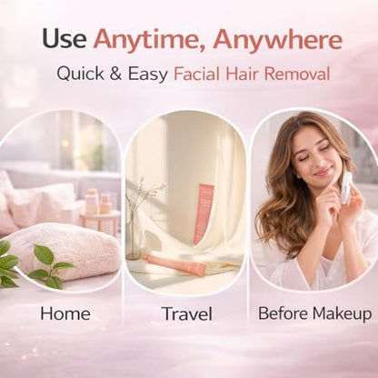 Facial Hair Removal Cream for Women – Painless Depilatory for Upper Lip & Chin, Sensitive Skin Formula with Soothing Care, Fast 5-Min Hair Remover, Smooth Skin Lasting Results Avelisse