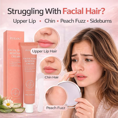 Facial Hair Removal Cream for Women – Painless Depilatory for Upper Lip & Chin, Sensitive Skin Formula with Soothing Care, Fast 5-Min Hair Remover, Smooth Skin Lasting Results Avelisse