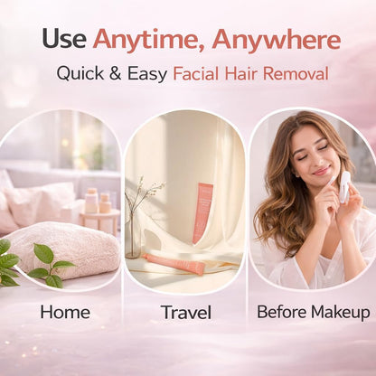 Facial Hair Removal Cream for Women – Painless Depilatory for Upper Lip & Chin, Sensitive Skin Formula with Soothing Care, Fast 5-Min Hair Remover, Smooth Skin Lasting Results Avelisse