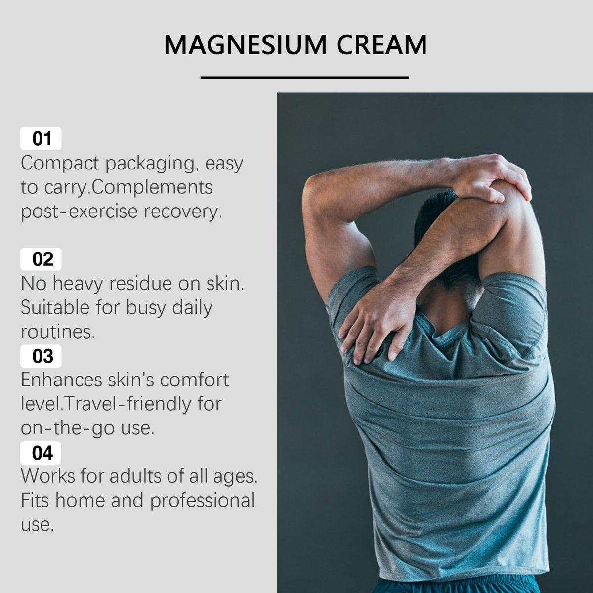 Magnesium Cream with MSM & Arnica – Fast-Absorbing, Non-Greasy Hydrating Lotion for Soothing Daily Body Care, 50g/1.76oz Avelisse