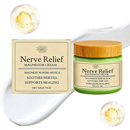 Nerve Relief Magnesium Cream with Arnica and MSM - Soothing Muscle Relaxation & Deep Hydration, 1.76 oz Avelisse