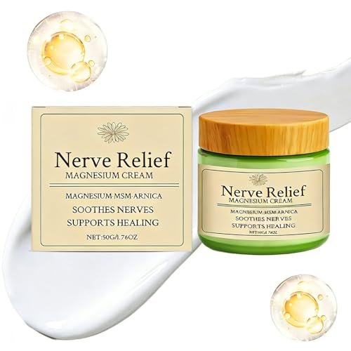 Nerve Relief Magnesium Cream with Arnica and MSM - Soothing Muscle Relaxation & Deep Hydration, 1.76 oz Avelisse