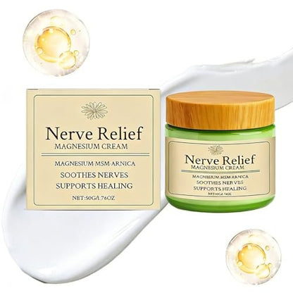 Nerve Relief Magnesium Cream with Arnica and MSM - Soothing Muscle Relaxation & Deep Hydration, 1.76 oz Avelisse